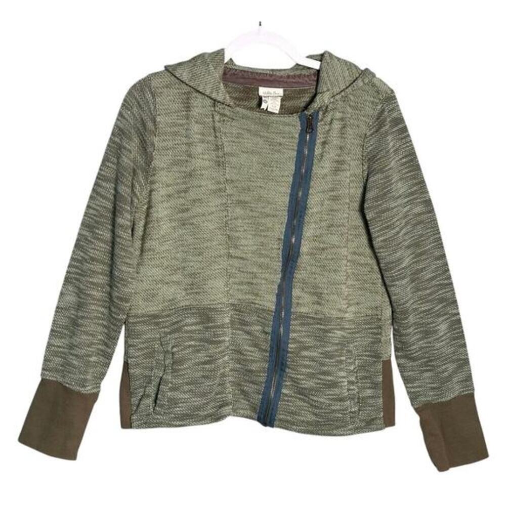 Matilda Jane Sz M Secret Fields Lowland Marsh‎ Hooded Full Zip Hoodie Asymmetric
